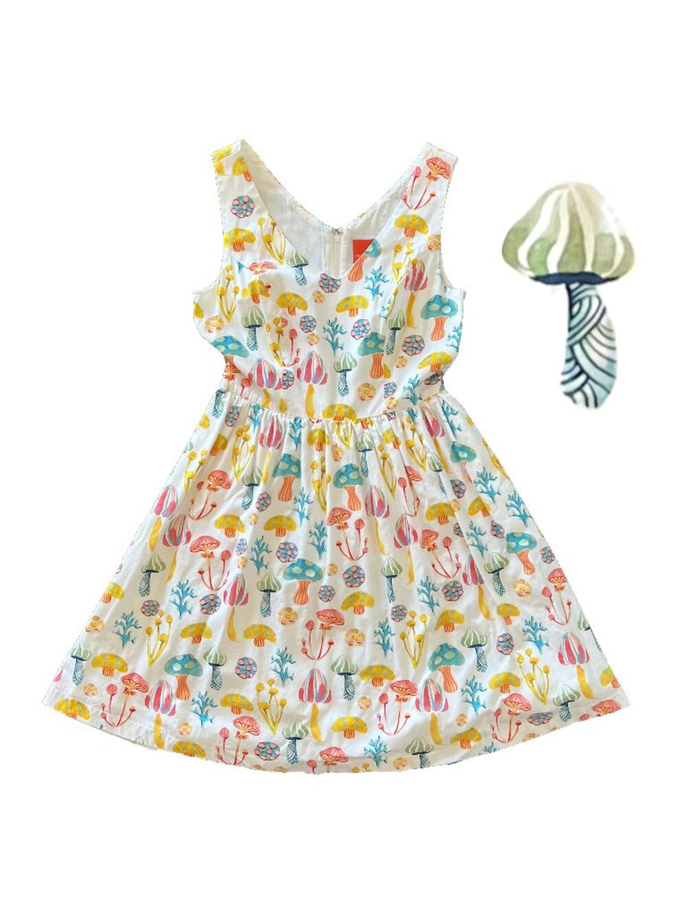 Mushroom Dress, Modcloth, fully lined, small
